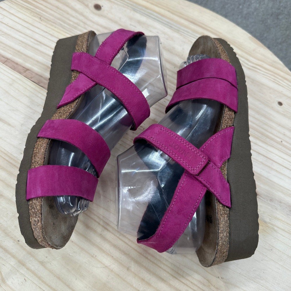 Naot Wedge Sandals Womens 8-8.5 Pink Suede Strappy Comfort Platform 1281-224853 - Picture 5 of 10